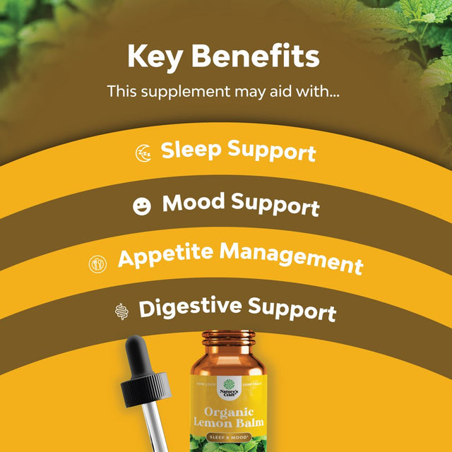 Lemon Balm Extract for Immune Support - Organic Lemon Balm Tincture for Mood Support and Digestive Health for Adults and Kids - Vegan Non-Gmo Lemon Balm Oil for Enhanced Relaxation and Concentration