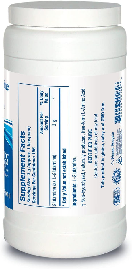 BIOTICS Research L Glutamine Powder Powdered Formula, 3 Serving, Gastrointestinal Health, Gut Lining Support, Muscle Repair, Lean Muscle, Antioxidant Activity. 17.9 Ounces 500Grams 166 Servings