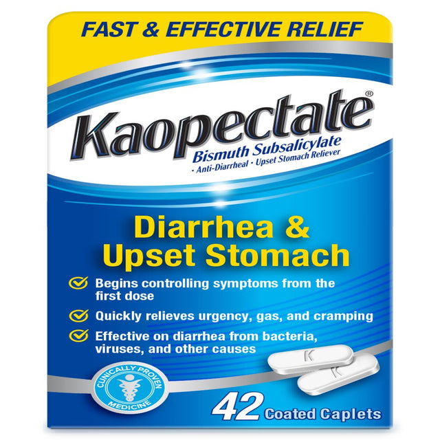 Kaopectate Multi-Symptom Anti-Diarrheal & Upset Stomach Relief Caplets, 42 Ct