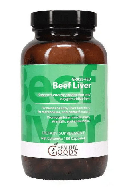 Healthy Goods Grass Fed Beef Liver Capsules, 180 Capsules