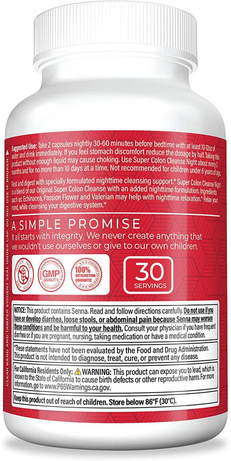Health plus Super Colon Cleanse Night Formula, 60 Capsules, 30 Servings
