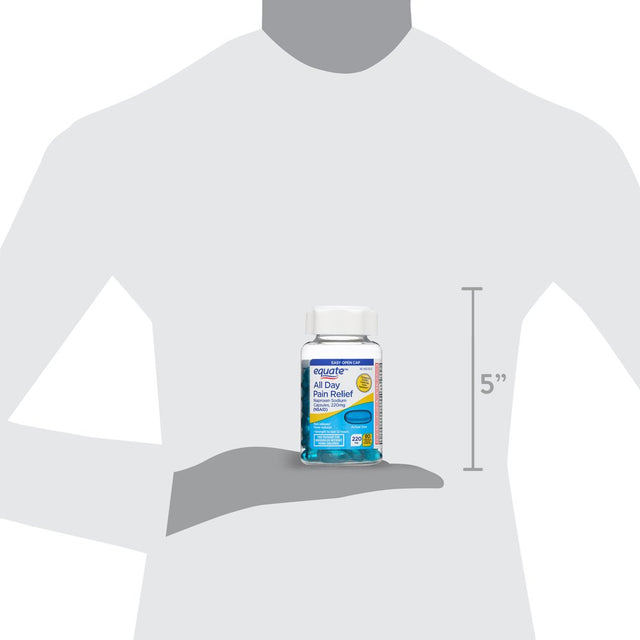 Equate Naproxen Sodium All Day Pain Relief Liquid Gels, 220 Mg, 80 Count