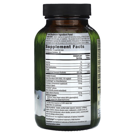 Irwin Naturals Blood Sugar Balance Berberine-Body + Fat Burner 56 Softgel