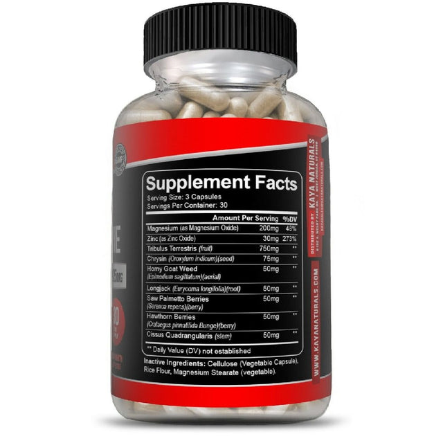 Kaya Naturals Testosterone Booster - Increase Energy, Improve Muscle Strength & Growth