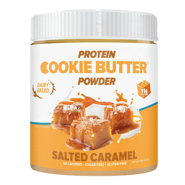 Flexible Dieting Lifestyle Whey Protein Cookie Butter Powder - Salted Caramel | Keto-Friendly, Low Carb, Sugar-Free, Gluten-Free | Easy to Mix, Bake and Spread | 7.9Oz