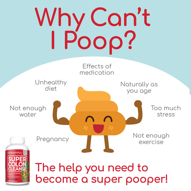 Health plus Super Colon Cleanse Digestive Support, 60 Capsules, 30 Servings