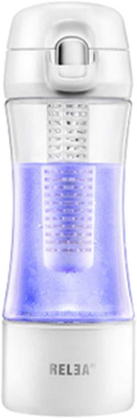 High Concentration Hydrogen-Rich Water Cup Alkaline Water Purifier Micro-Electrolyzed Water Glass Alkaline Water Generator, Ion Bat, White, 290Ml