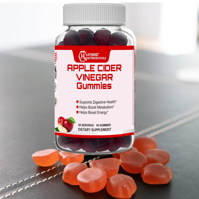 Hybrid Nutraceuticals Apple Cider Vinegar Gummies 500Mg ACV with Beetroot, Pomegranate - ACV KETO Gummies for Weight Loss,