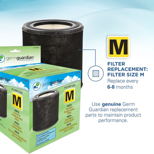 Germguardian Air Purifier with HEPA Filter, UV-C, Removes Odors, Smoke, Mold, 150 Sq. Ft, AC4700BDLX