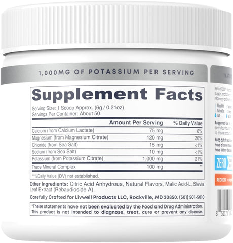 Hi-Lyte Keto K1000 Electrolyte Powder | Orange | Hydration Supplement Drink Mix | Boost Energy & Beat Leg Cramps | No Sugar, No Maltodextrin | 50 Servings