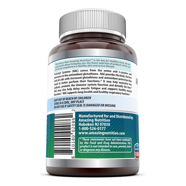 Amazing Nutrition NAC Dietary Supplement, 600 Mg, 250 Capsules