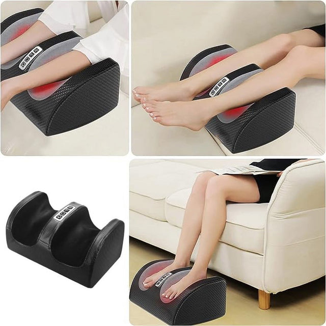 Hinzonek Foot Massager Machine Massage,Feet Massager, Chronic Nerve Pain Therapy Spa Gift Deep Kneading Rolling Massage for Leg Calf Ankle, Electric Shiatsu Foot Massager,Black