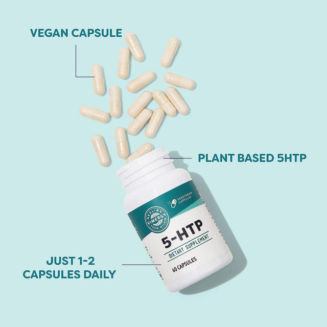 Vimergy 5-HTP Capsules, 60 Servings – Healthy Mood & Stress Support Supplement – Promotes Healthy Levels of Serotonin for Stress Management, Vegan, Non-Gmo, Gluten-Free, Grain-Free, & Paleo