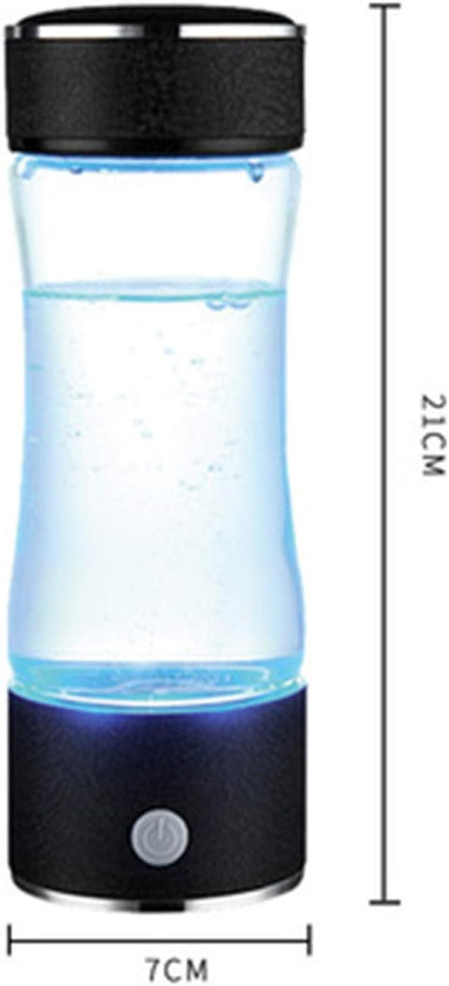 Portable 3-Minute Hydrogen-Rich Water Bottle Rechargeable High Concentration Hydrogen Water Generator Glass Bottle Anti-Aging Anti-Oxidation Kettle 400Ml