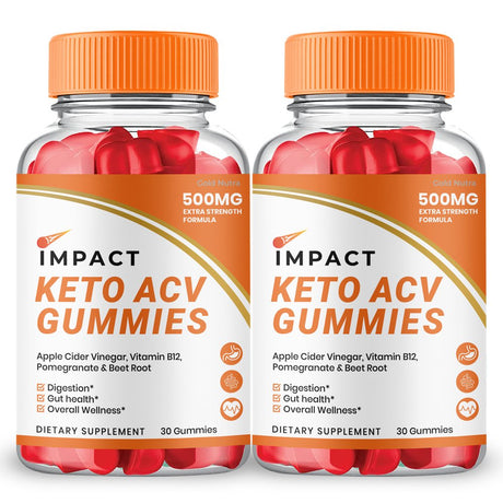Impact Keto ACV Gummies, Official Advanced Powerful Formula, Maximum Strength (2 Pack)