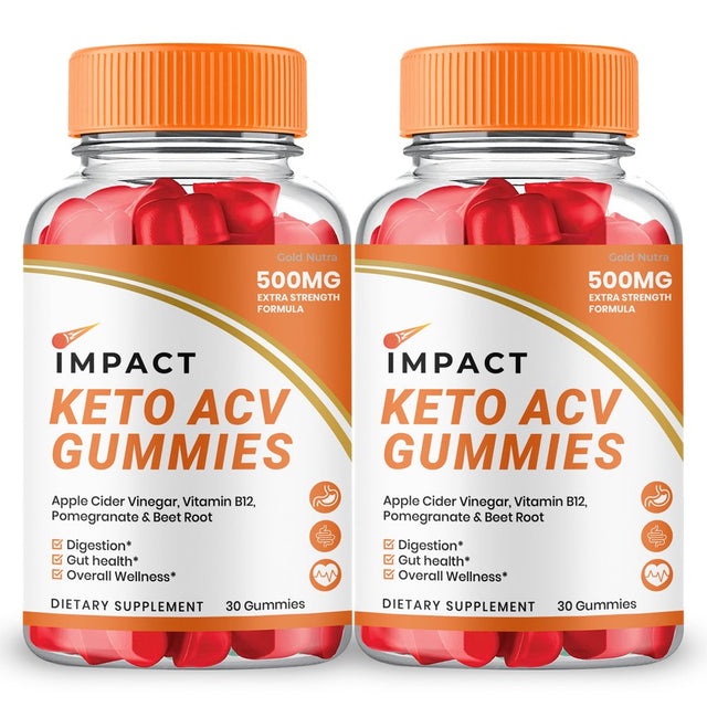 Impact Keto ACV Gummies, Official Advanced Powerful Formula, Maximum Strength (2 Pack)