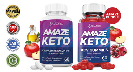 Amaze Keto ACV Gummies 1000Mg & Keto ACV Pills 1275MG Bundle