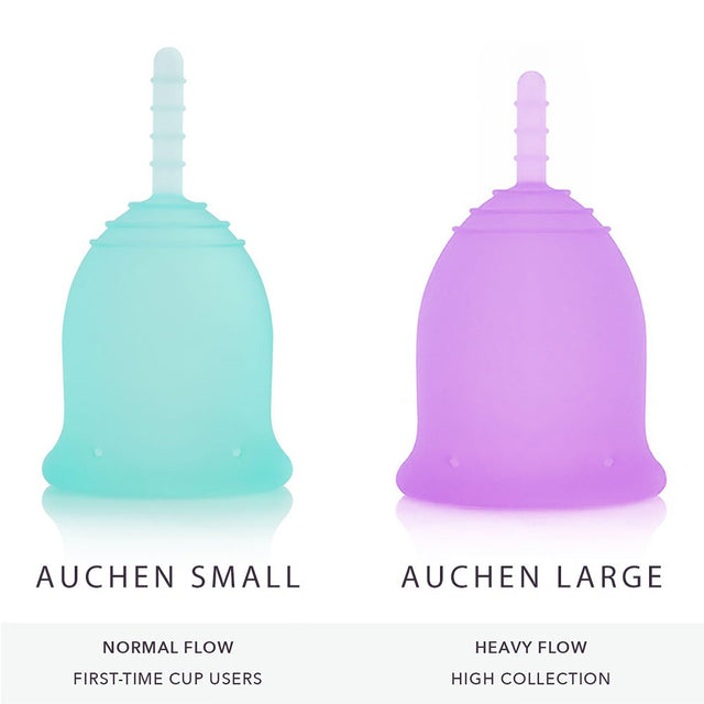 Howarmer Menstrual Cups, Reusable Period Cup for Beginners | Tampons & Pads Alternative, FDA Approved Silicone Menstrual Cup Set | Double Cups (Regular and Heavy Flow) - Blue