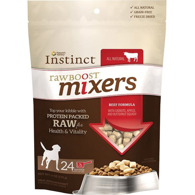 Instinct Freeze Dried Raw Boost Mixers Grain-Free All Natural Beef Recipe Dog Food Topper by Nature'S Variety, 6 Oz. Bag