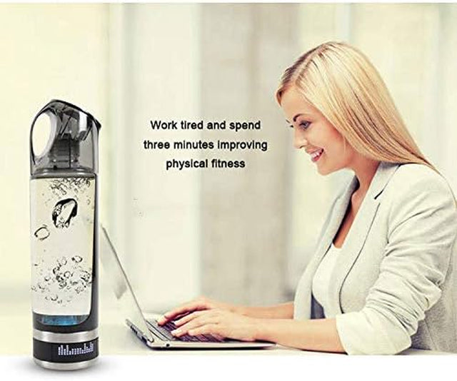 Portable 3-Minute Hydrogen-Rich Water Bottle Rechargeable High Concentration Hydrogen Water Generator Glass Bottle Anti-Aging Anti-Oxidation Kettle 500Ml