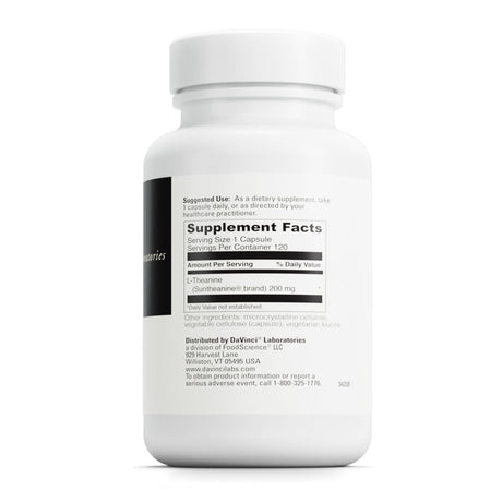 L-Theanine, 200 Mg, 120 Capsules, Davinci Laboratories of Vermont