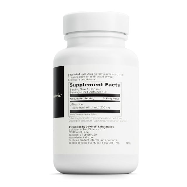 L-Theanine, 200 Mg, 120 Capsules, Davinci Laboratories of Vermont