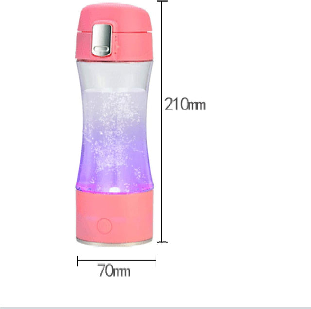 Portable 3 Minute Hydrogen-Rich Water Bottle Rechargeable High Concentration Hydrogen Generator Glass Bottle Anti-Aging Anti-Oxidation Alkaline Water Generator, 260Ml