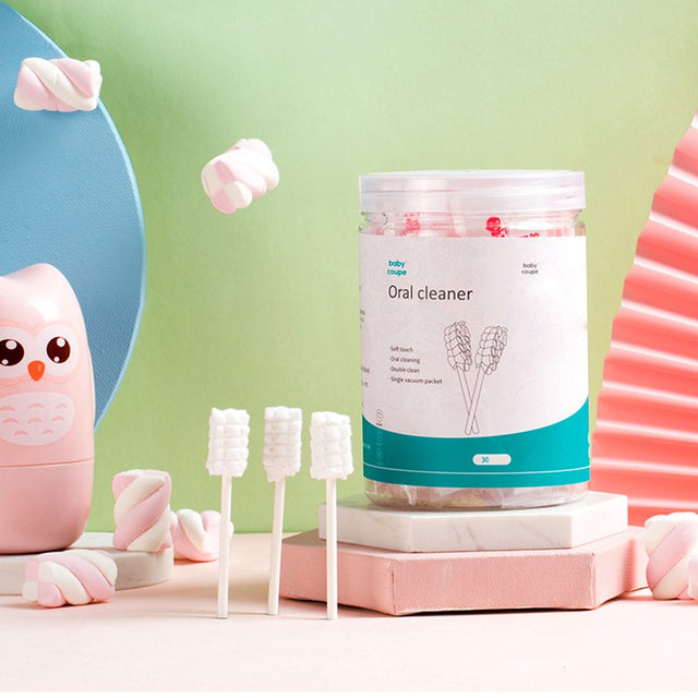 Hariumiu Baby Tongue Cleaner, Newborn Baby Toothbrush, 30PCS Disposable Infant Toothbrush Clean Baby Mouth,Gauze Gum Cleaner Toothbrush Baby Oral Cleaning Stick Dental Care for 0-36 Month Baby