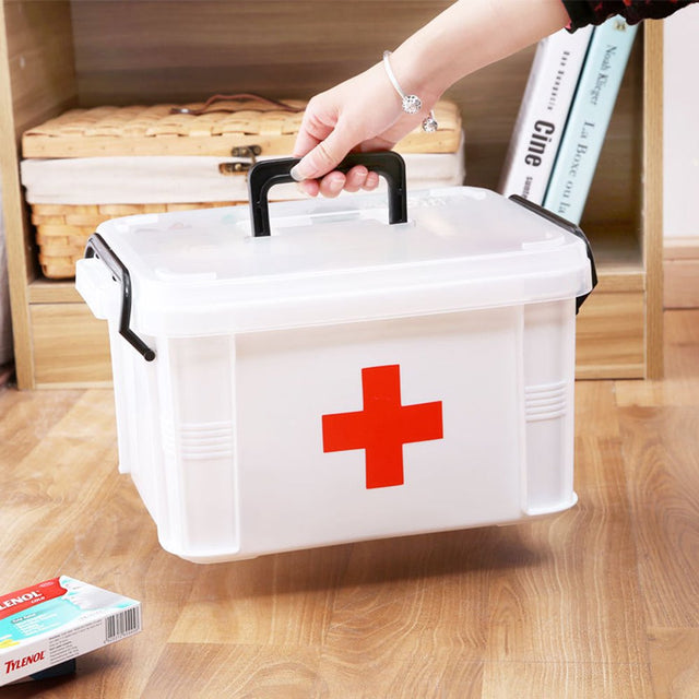 Frogued Portable Plastic Home Medicine Case Health Care Pills First Aid Kit Storage Box