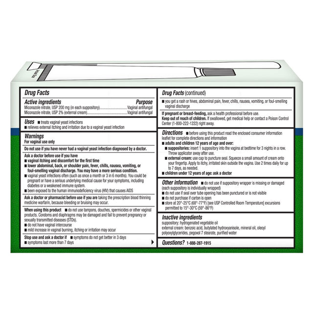 Equate Miconazole 3-Day Vaginal Cream Treatment Combination Pack for Yeast Infection, 0.32 Oz