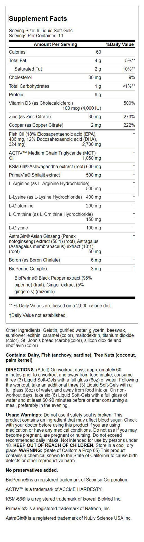 Irwin Naturals Optimum-Strength Testosterone up Pro-Growth - 60 Liauid Softgels