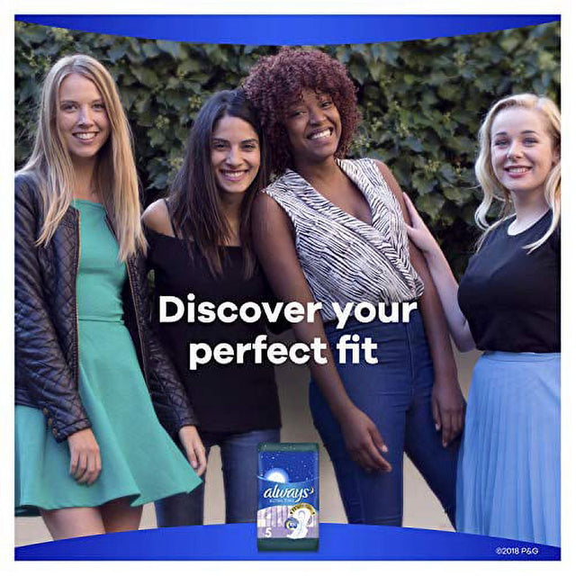 ALWAYS Ultra Thin Size 5 Extra Heavy Overnight Pads with Wings Unscented, 46 Count