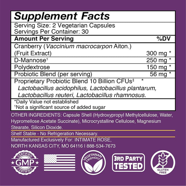 Intimate Rose Women'S Probiotic Supplement - 3 Pack(180 Capsules)