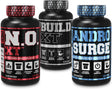 Jacked Factory N.O. XT Nitric Oxide Supplement, Build-Xt Muscle Builder, & Androsurge Estrogen Blocker for Men