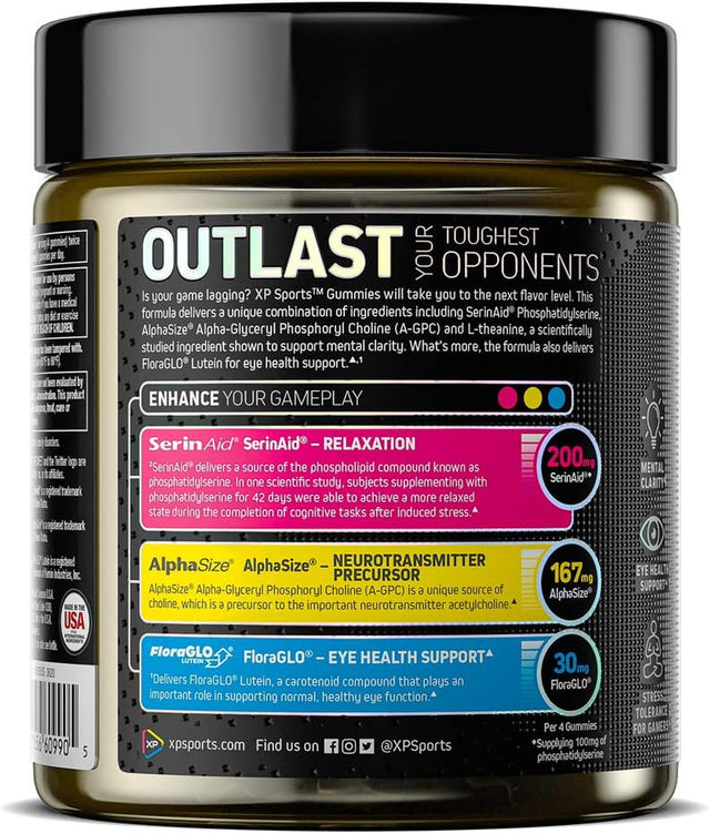 Gummies Enhanced Mental Clarity and Stress Tolerance + Eye Health Support Formulated for Esports Athletes, Gamers and Biohackers Sour Citrus Jujube, 80 Gummies (20 Servings)