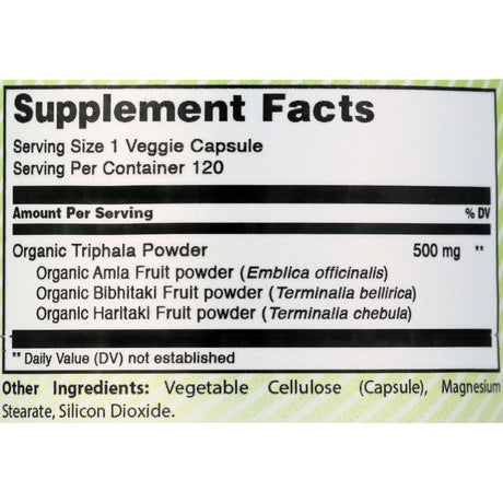 Amazing India Triphala 500 Mg 120 Vcaps