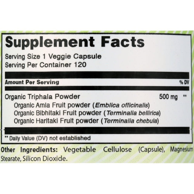 Amazing India Triphala 500 Mg 120 Vcaps