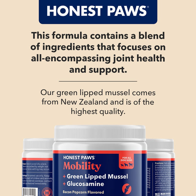 Honest Paws Dog Hip and Joint Powder – Mobility Health Bone Supplement- All Ages