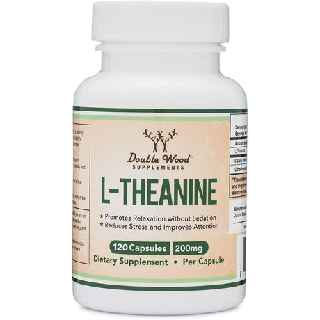 L-Theanine 200Mg Capsules (Third Party Tested), 60 Capsules by Double Wood Supplements