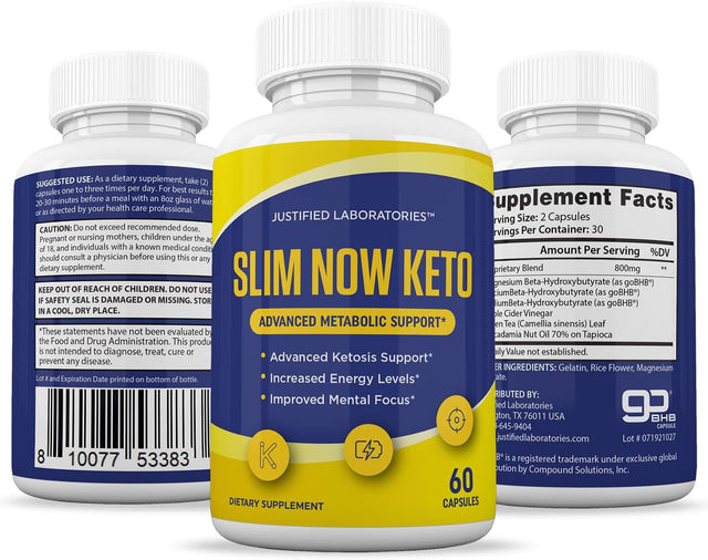 (5 Pack) Slim Now Keto Maxx Pills Includes Apple Cider Vinegar Gobhb Exogenous Ketones Advanced Ketogenic Supplement Ketosis Support for Men Women 300 Capsules