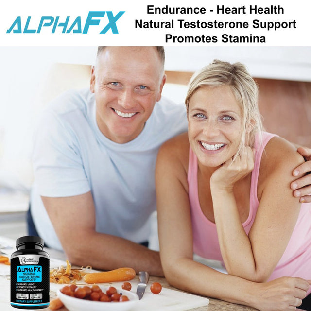 Alphafx Test Booster Testosterone Supplement for Men - High Potency Tribulus Terrestris, Horny Goat Weed, Saw Palmetto & More - Support Muscle Growth, Increase Libido - 90 Capsules
