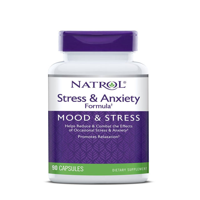 Natrol Stress & Anxiety Formula, Mood and Stress, 90 Capsules