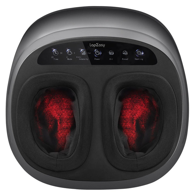 Foot Massager with Heat, Shiatsu Deep Kneading, Air Compression & 3 Heating Levels, Timer, Delivers Relief for Tired Muscles and Plantar Fasciitis & Neuropathy Pain, Gifts for Home and Office Use