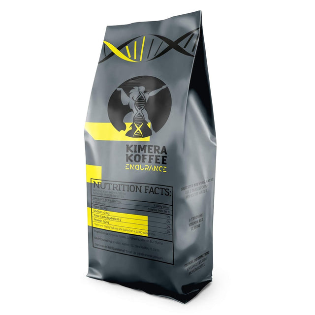 Kimera Koffee Organic Ground Coffee - 12 Oz - Endurance Blend Medium Roast Ground Coffee with L-Tyrosine, Vitamin B12 and Glycine - Enjoy a Rich Organic Coffee Any Time of Day