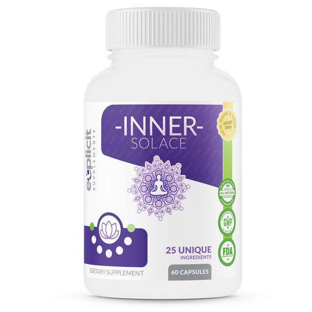 Inner Solace - Anxiety Relief Supplement - Comprehensive Formula for Anxiety Relief & Stress Management in Men & Women - 60 Capsules