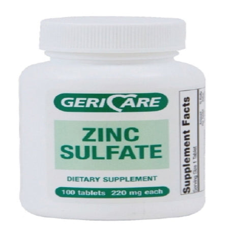 Gericare - Zinc Sulfate Supplement - 220 Mg Strength - Tablet - 60 per Bottle