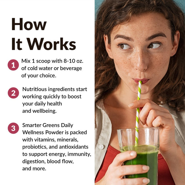 Force Factor Smarter Greens Daily Wellness Greens Powder, Superfood Greens Supplement, 30 Servings