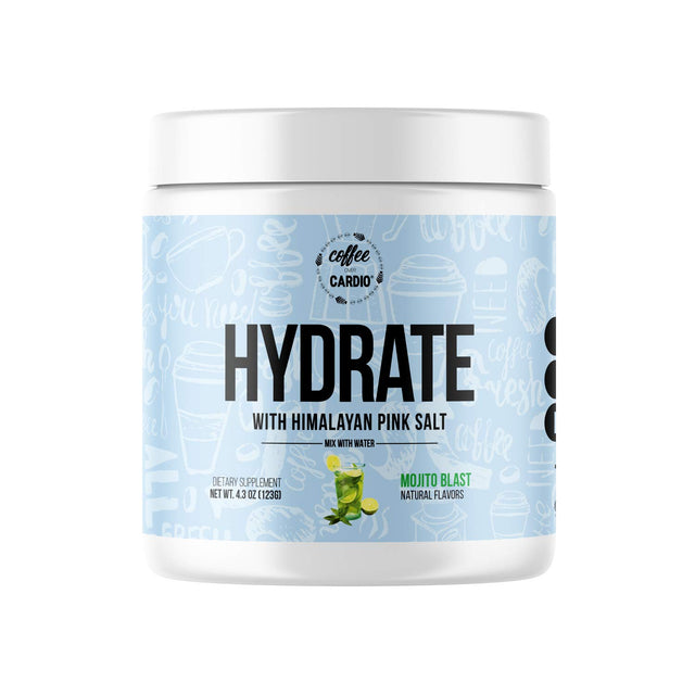 Hydrate Powder Mojito Blast Coffeeovercardio (30 Servings) - Hydration Supplement, Electrolyte Powder, Sugar Free, Keto Friendly, with Pink Himalayan Salt and Cocoganic Coconut Water