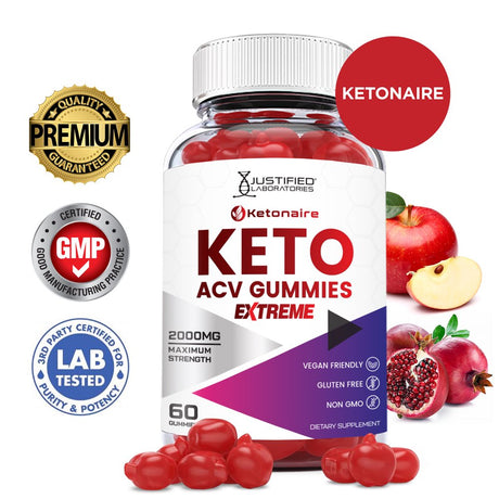 Ketonaire Keto Extreme ACV Gummies 2000Mg Dietary Supplement 60 Gummys