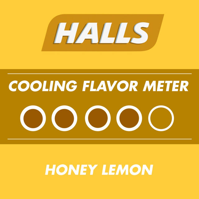HALLS Relief Honey Lemon Cough Drops, 9 Drops